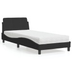 vidaXL Pat cu saltea, negru, 80x200 cm, catifea