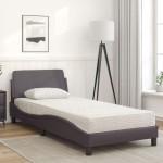 vidaXL Pat cu saltea, gri, 80x200 cm, piele ecologică vidaXL Pat cu saltea, gri, 80x200 cm, piele ecologică