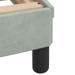 vidaXL Pat cu saltea, gri deschis, 90x190 cm, catifea vidaXL Pat cu saltea, gri deschis, 90x190 cm, catifea