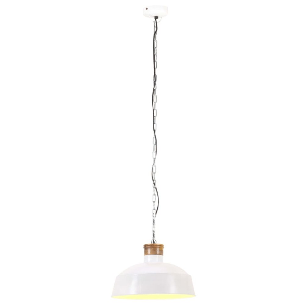 vidaXL Lampă suspendată industrială, alb, 32 cm, E27