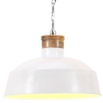 vidaXL Lampă suspendată industrială, alb, 32 cm, E27 vidaXL Lampă suspendată industrială, alb, 32 cm, E27