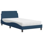 vidaXL Pat cu saltea, albastru, 100x200 cm, textil