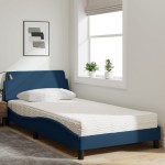 vidaXL Pat cu saltea, albastru, 100x200 cm, textil
