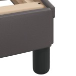 vidaXL Pat cu saltea, gri, 100x200 cm, piele ecologică vidaXL Pat cu saltea, gri, 100x200 cm, piele ecologică