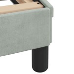 vidaXL Pat cu saltea, gri deschis, 140x190 cm, catifea vidaXL Pat cu saltea, gri deschis, 140x190 cm, catifea