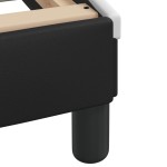 vidaXL Pat cu saltea, Dover, negru și alb, 140x190 cm, piele ecologică