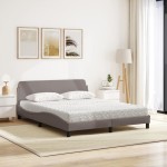 vidaXL Pat cu saltea, gri taupe, 160x200 cm material textil