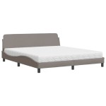 vidaXL Pat cu saltea, gri taupe, 180x200 cm, textil