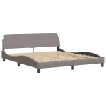 vidaXL Pat cu saltea, gri taupe, 180x200 cm, textil