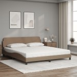 vidaXL Pat cu saltea, cappuccino, 180x200cm piele ecologică vidaXL Pat cu saltea, cappuccino, 180x200cm piele ecologică