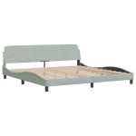 vidaXL Pat cu saltea, gri deschis, 200x200 cm, catifea vidaXL Pat cu saltea, gri deschis, 200x200 cm, catifea