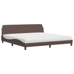 vidaXL Pat cu saltea, maro, 200x200 cm, piele ecologică