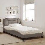 vidaXL Pat cu saltea, gri taupe, 100x200 cm, textil