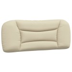 vidaXL Pat cu saltea, crem, 100x200 cm, textil vidaXL Pat cu saltea, crem, 100x200 cm, textil
