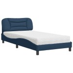 vidaXL Pat cu saltea, albastru, 100x200 cm, textil