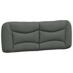 vidaXL Pat cu saltea, gri închis, 140x190 cm, textil