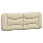 vidaXL Pat cu saltea, crem, 140x200 cm, textil vidaXL Pat cu saltea, crem, 140x200 cm, textil