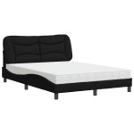 vidaXL Pat cu saltea, negru, 140x200 cm, textil vidaXL Pat cu saltea, negru, 140x200 cm, textil