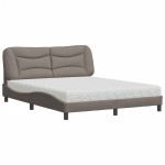 vidaXL Pat cu saltea, gri taupe, 160x200 cm material textil