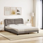 vidaXL Pat cu saltea, gri taupe, 160x200 cm material textil