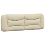 vidaXL Pat cu saltea, crem, 160x200 cm, material textil