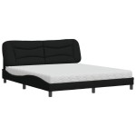 vidaXL Pat cu saltea, negru, 180x200 cm, catifea