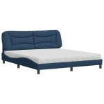 vidaXL Pat cu saltea, albastru, 180x200 cm, material textil