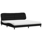 vidaXL Pat cu saltea, negru, 200x200 cm, textil