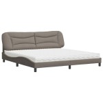 vidaXL Pat cu saltea, gri taupe, 200x200 cm, textil