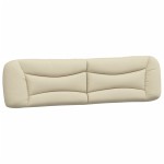 vidaXL Pat cu saltea, crem, 200x200 cm, textil