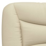 vidaXL Pat cu saltea, crem, 200x200 cm, textil