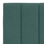 vidaXL Pat cu saltea, verde închis, 140x190 cm, catifea