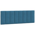 vidaXL Pat cu saltea, albastru, 140x190 cm, catifea