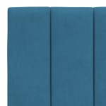 vidaXL Pat cu saltea, albastru, 140x190 cm, catifea