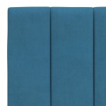vidaXL Pat cu saltea, albastru, 140x200 cm, catifea vidaXL Pat cu saltea, albastru, 140x200 cm, catifea