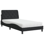 vidaXL Pat cu saltea, negru, 100x200 cm, catifea