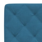 vidaXL Pat cu saltea, albastru, 140x200 cm, catifea