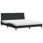 vidaXL Pat cu saltea, negru, 180x200 cm, catifea