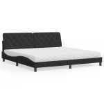 vidaXL Pat cu saltea, negru, 200x200 cm, catifea vidaXL Pat cu saltea, negru, 200x200 cm, catifea