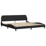 vidaXL Pat cu saltea, negru, 200x200 cm, catifea vidaXL Pat cu saltea, negru, 200x200 cm, catifea