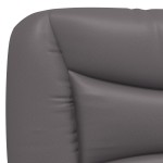 vidaXL Pat cu saltea, gri, 90x190 cm, piele ecologică vidaXL Pat cu saltea, gri, 90x190 cm, piele ecologică