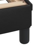 vidaXL Pat cu saltea, negru, 90x200 cm, piele ecologică