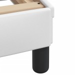 vidaXL Pat cu saltea, alb, 90x200 cm, piele ecologică