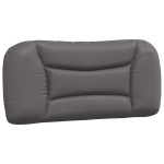 vidaXL Pat cu saltea, gri, 90x200 cm, piele ecologică vidaXL Pat cu saltea, gri, 90x200 cm, piele ecologică