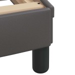 vidaXL Pat cu saltea, gri, 90x200 cm, piele ecologică vidaXL Pat cu saltea, gri, 90x200 cm, piele ecologică