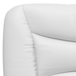 vidaXL Pat cu saltea, alb, 100x200 cm, piele ecologică vidaXL Pat cu saltea, alb, 100x200 cm, piele ecologică