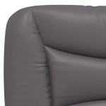 vidaXL Pat cu saltea, gri, 100x200 cm, piele ecologică vidaXL Pat cu saltea, gri, 100x200 cm, piele ecologică