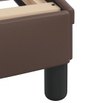 vidaXL Pat cu saltea, maro, 140x190 cm, piele ecologică vidaXL Pat cu saltea, maro, 140x190 cm, piele ecologică
