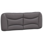 vidaXL Pat cu saltea, gri, 140x200 cm, piele ecologică vidaXL Pat cu saltea, gri, 140x200 cm, piele ecologică