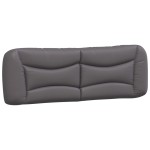 vidaXL Pat cu saltea, gri, 160x200 cm, piele ecologică vidaXL Pat cu saltea, gri, 160x200 cm, piele ecologică